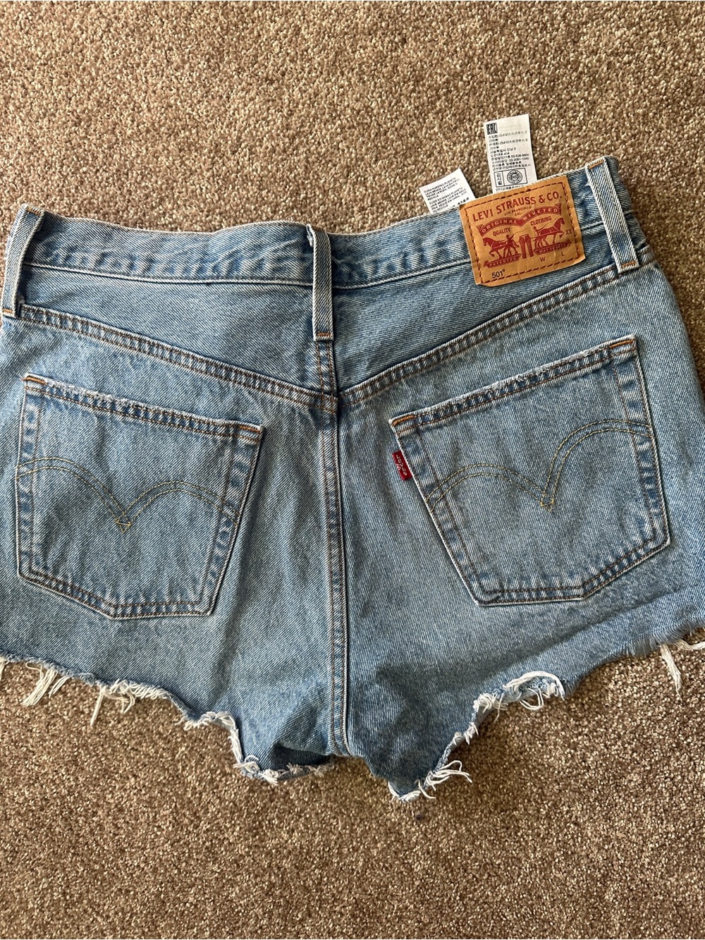 Levi's Women's Light Blue Denim Cutoff Shorts with Frayed Hem
